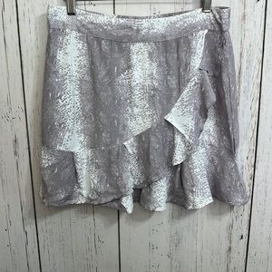 Sim & Sam Snakeskin Ruffle Mini Wrap Skirt